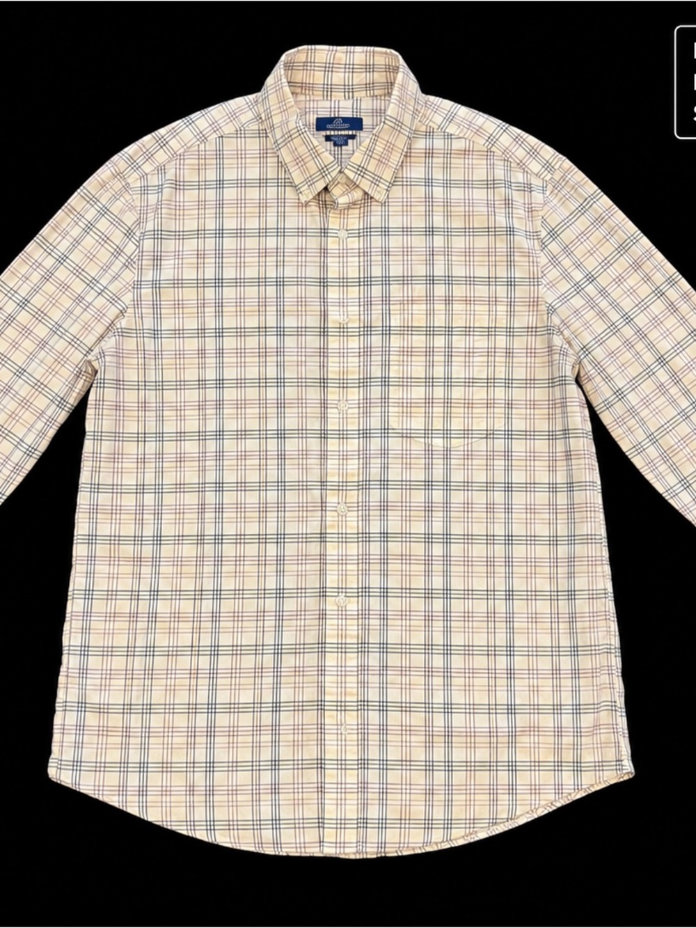 George Men’s M 38-40 Plaid Classic Fit Long Sleeve Button Down Shirt
